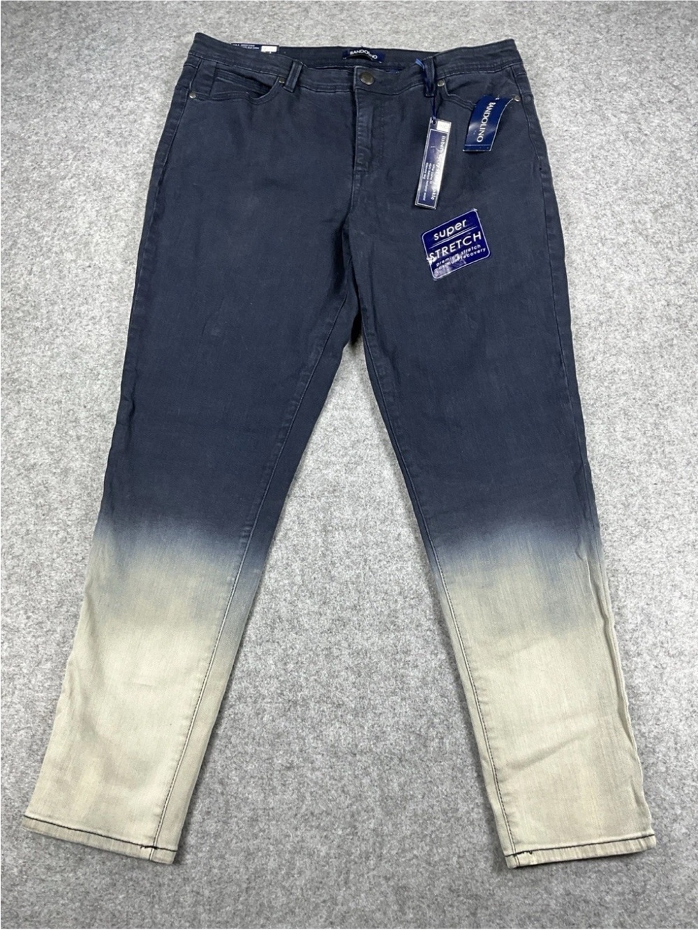 Bandolino Lisbeth Curvy Skinny Ankle Womens Jeans Blue Ombre Size 10 NWT